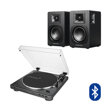Pack tornamesa Audio-Technica AT-LP60XBT y parlantes AT-SP3X
