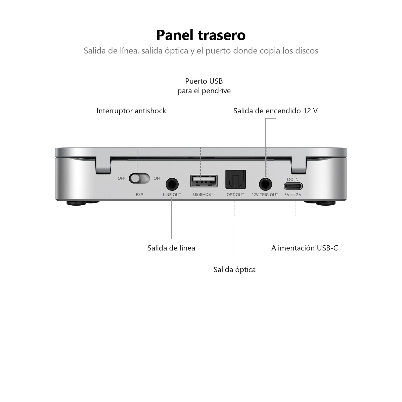 Reproductor de CD Fosi Audio Merak que copia discos a USB