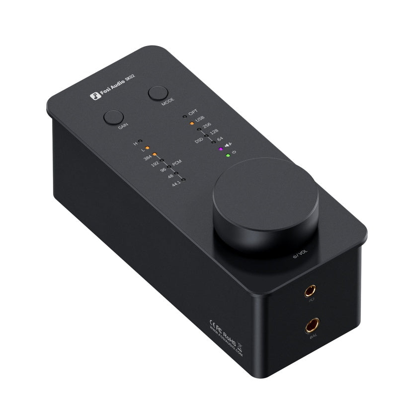 Amplificador de audífonos Fosi Audio SK02 con entrada óptica