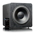 Subwoofer SVS SB-2000 Pro en acabado Black Ash, vista frontal