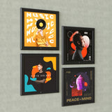 Set 4 Marcos para Vinilos de Pared - Exhibe tus Portadas Favoritas