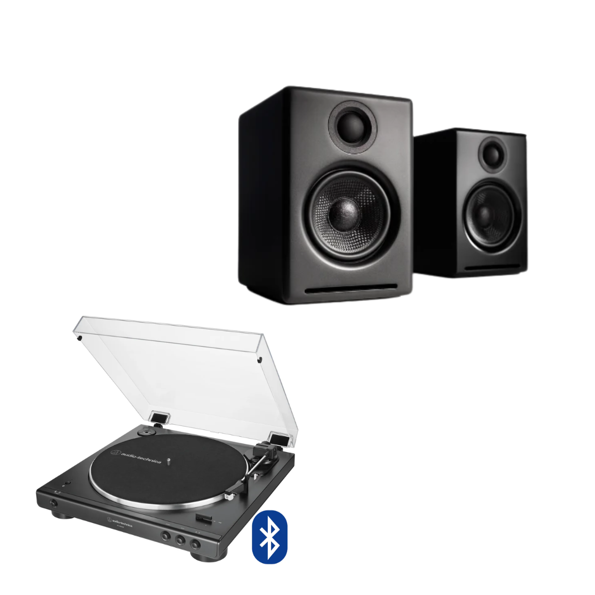 INTROTECH TORNAMESA BLUETOOTH CON CD Y CASSETTE + PARLANTES EXTERNOS