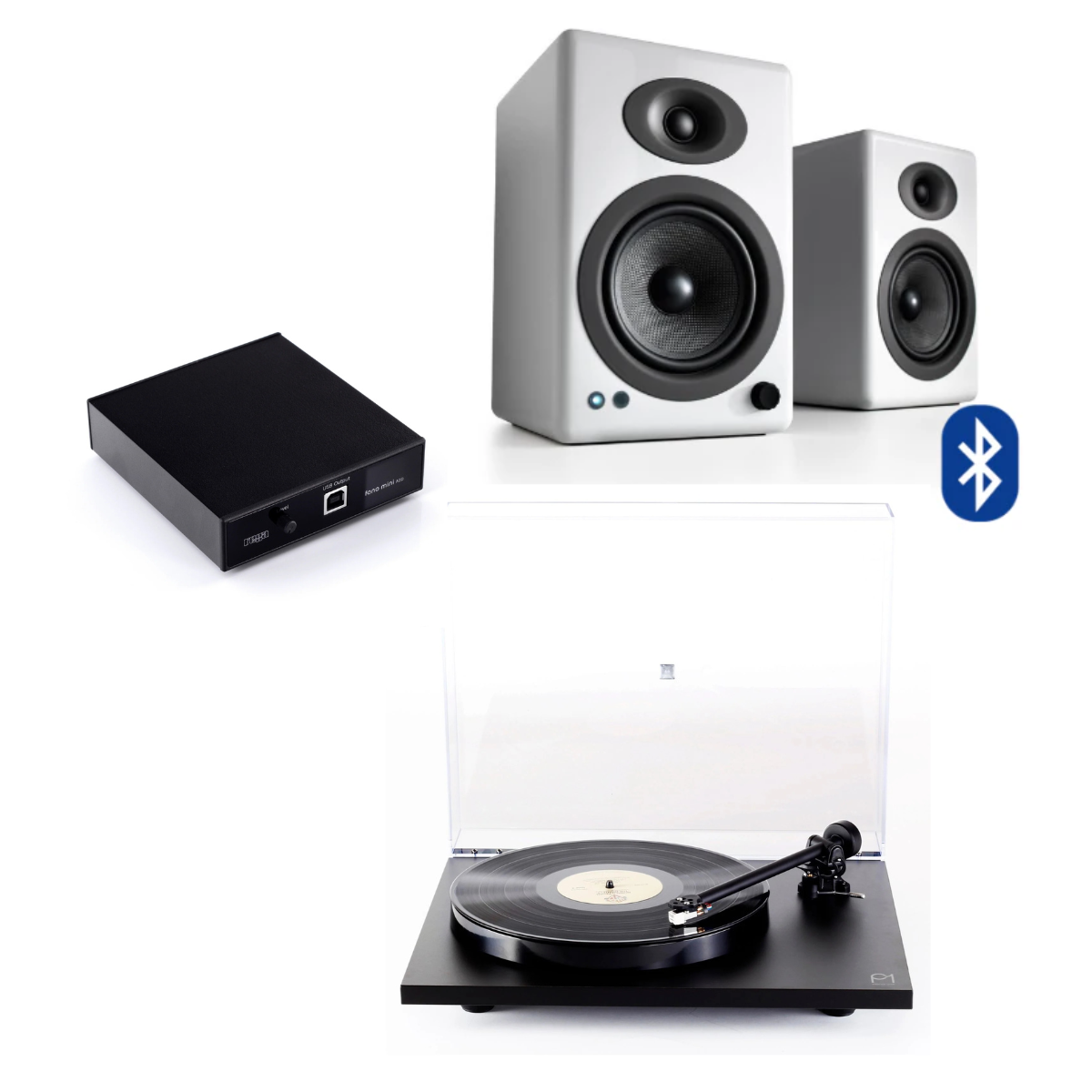 Pack Tornamesa Planar 1 Matt + Preamplificador A2D + Parlantes A5+ Wireless