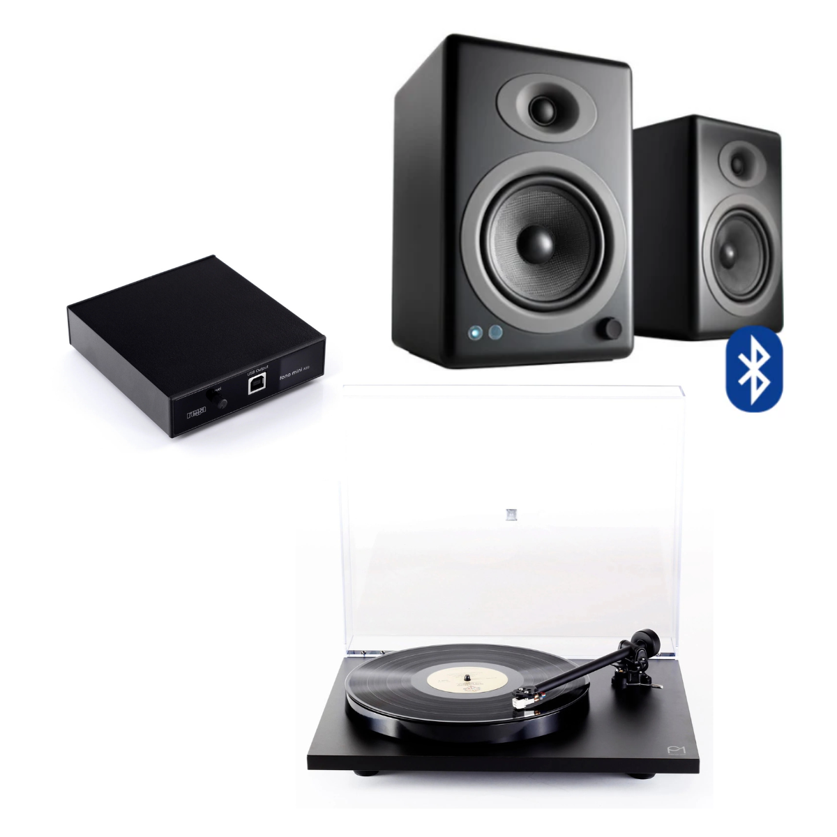 Pack Tornamesa Planar 1 Matt + Preamplificador A2D + Parlantes A5+ Wireless