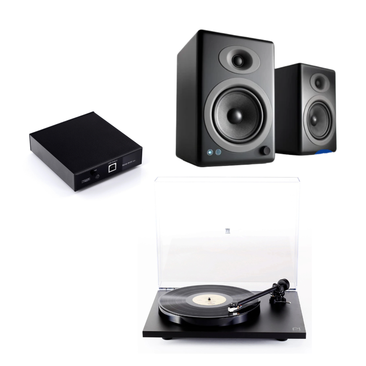 Pack Tornamesa Planar 1 Matt + Preamplificador A2D + Parlantes A5+