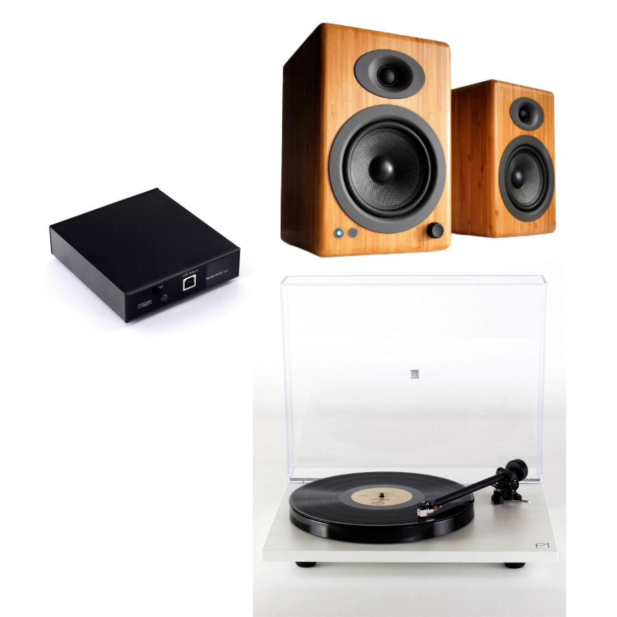Pack Tornamesa Planar 1 Matt + Preamplificador A2D + Parlantes A5+