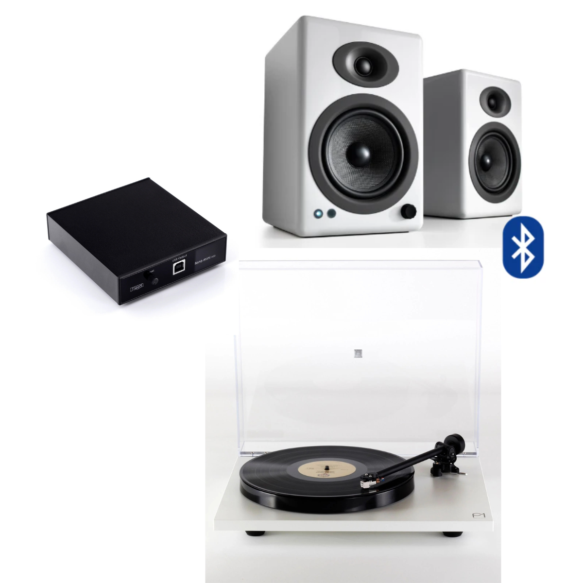 Pack Tornamesa Planar 1 Matt + Preamplificador A2D + Parlantes A5+ Wireless