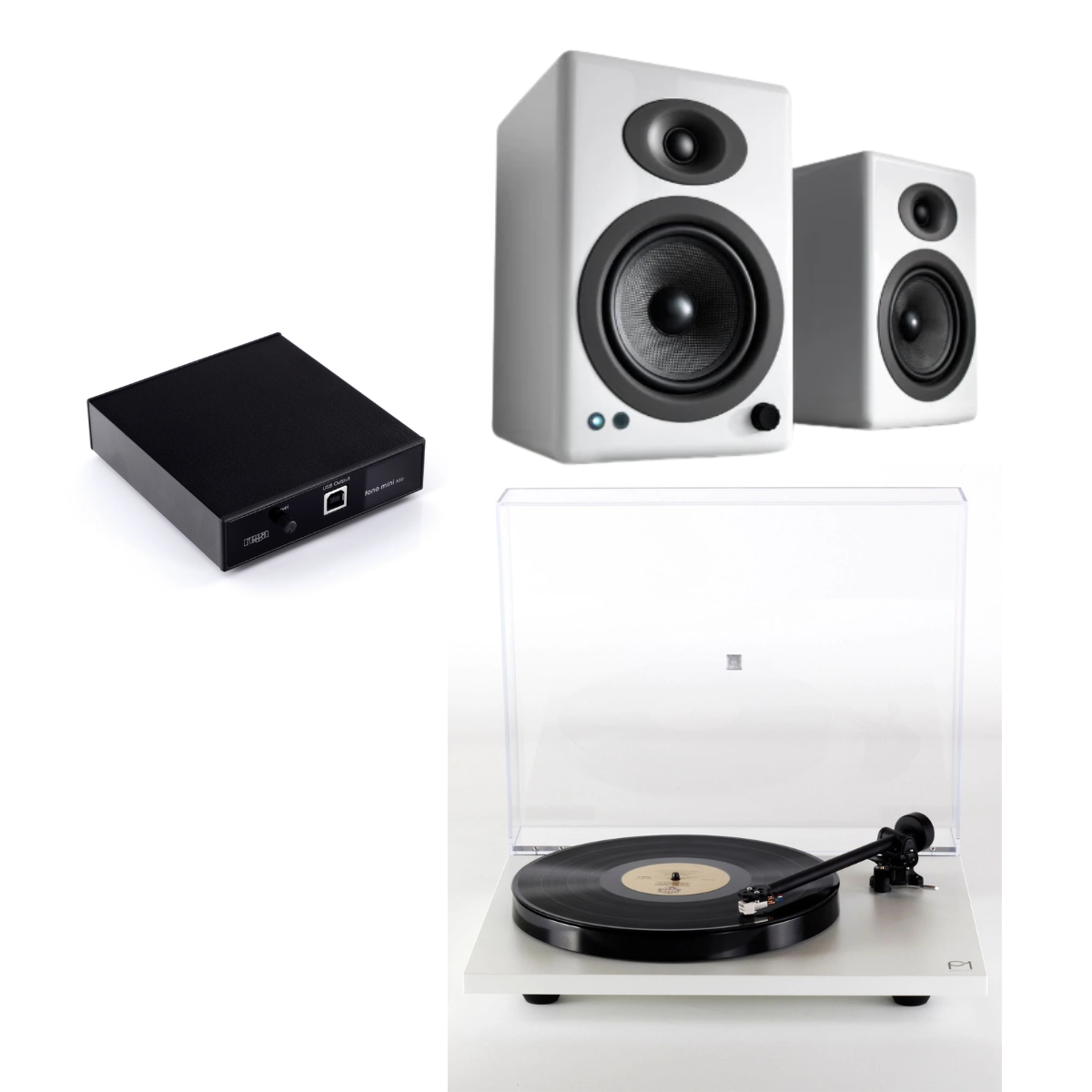 Pack Tornamesa Planar 1 Matt + Preamplificador A2D + Parlantes A5+