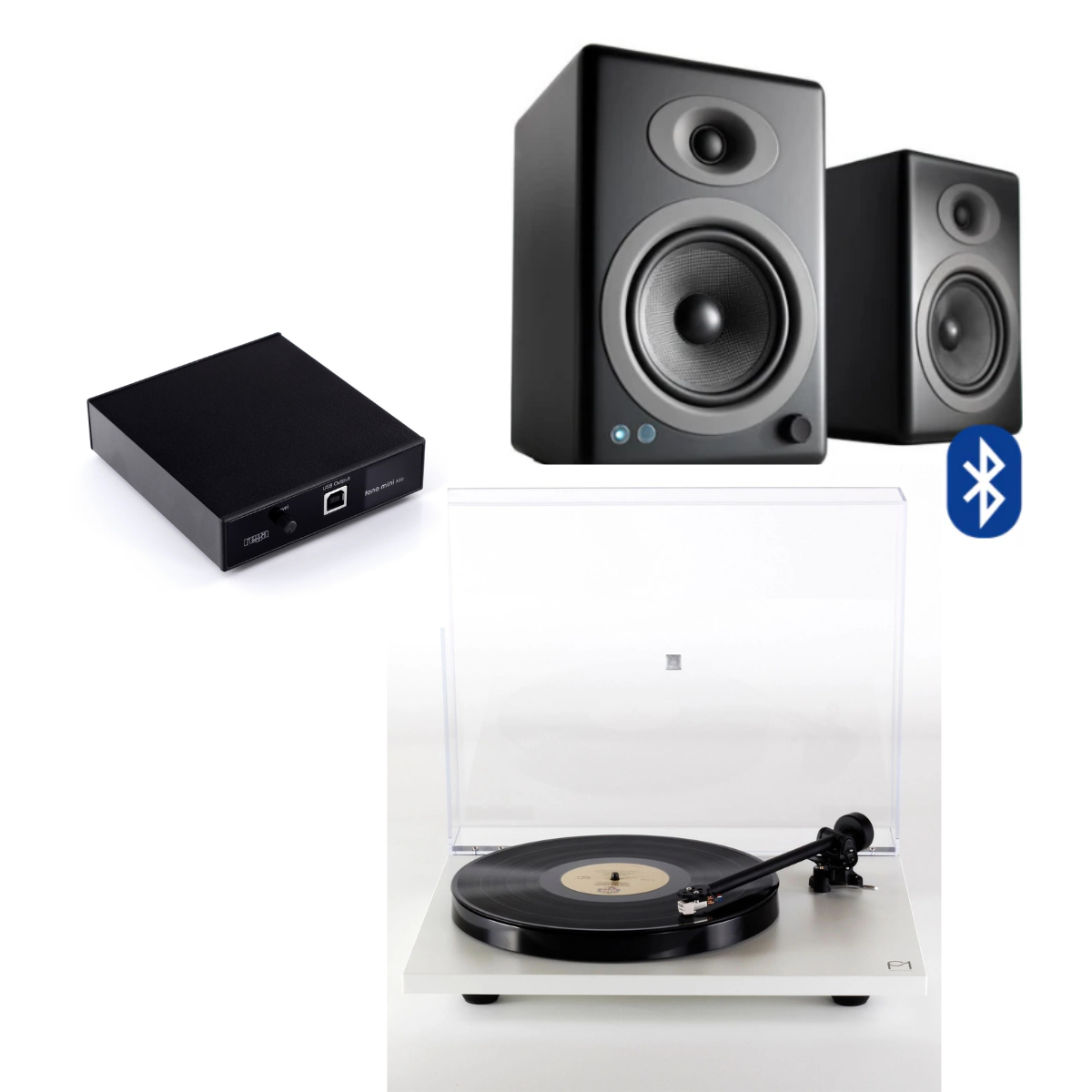 Pack Tornamesa Planar 1 Matt + Preamplificador A2D + Parlantes A5+ Wireless