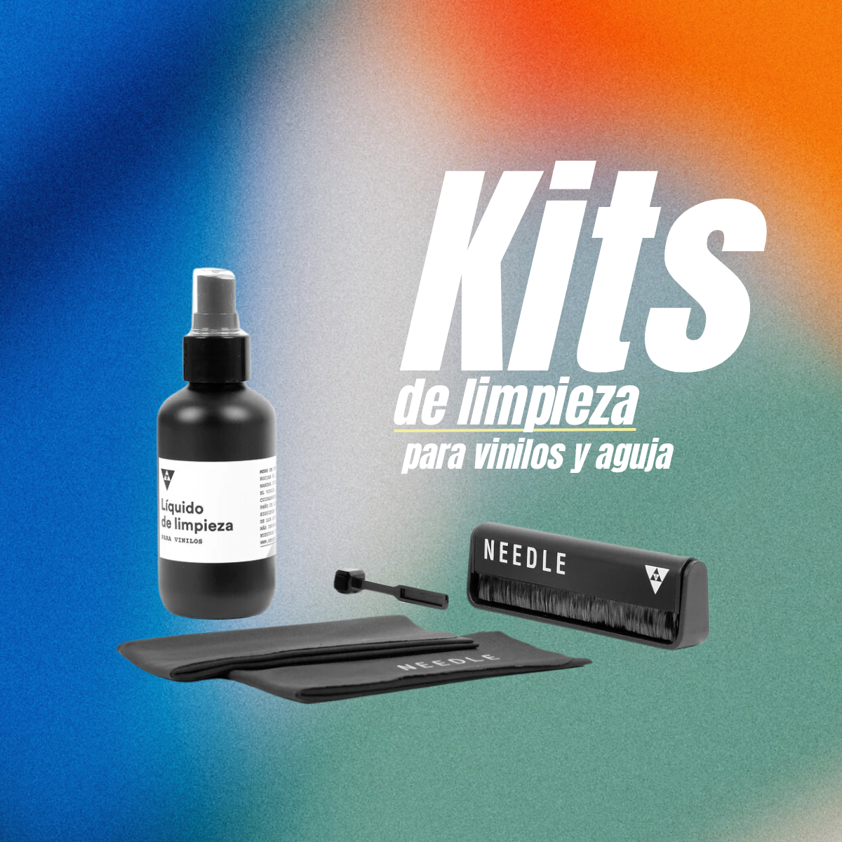 Kit de limpieza para vinilos y aguja