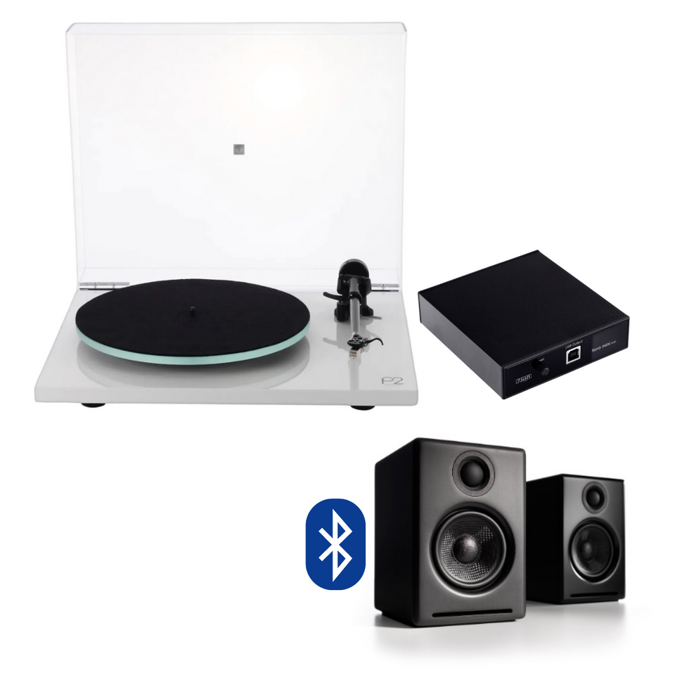 Pack Tornamesa Planar 2 + Pre Fono Mini A2d + Parlantes A2+ Wireless