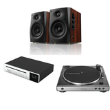 Pack Tornamesa AT-LP60X + Reproductor de CD PL150 + Parlantes Activos D1100
