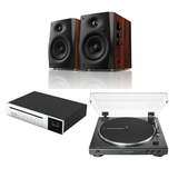 Pack Tornamesa AT-LP60X + Reproductor de CD PL150 + Parlantes Activos D1100