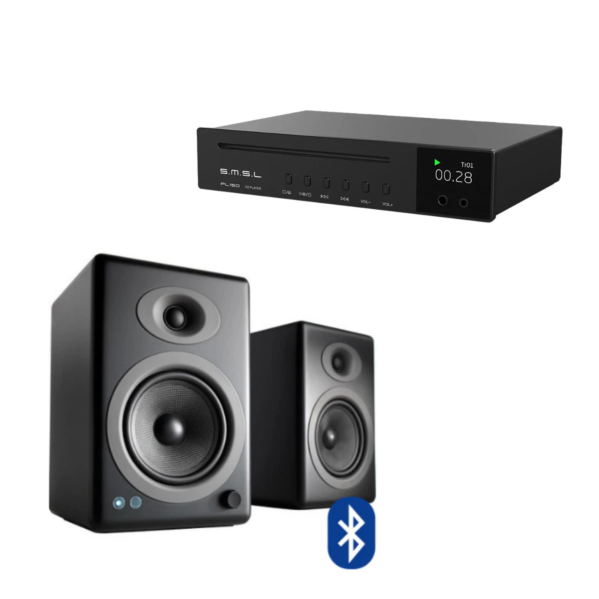 Pack Reproductor de CD PL150 + Parlantes Activos A5+ Wireless