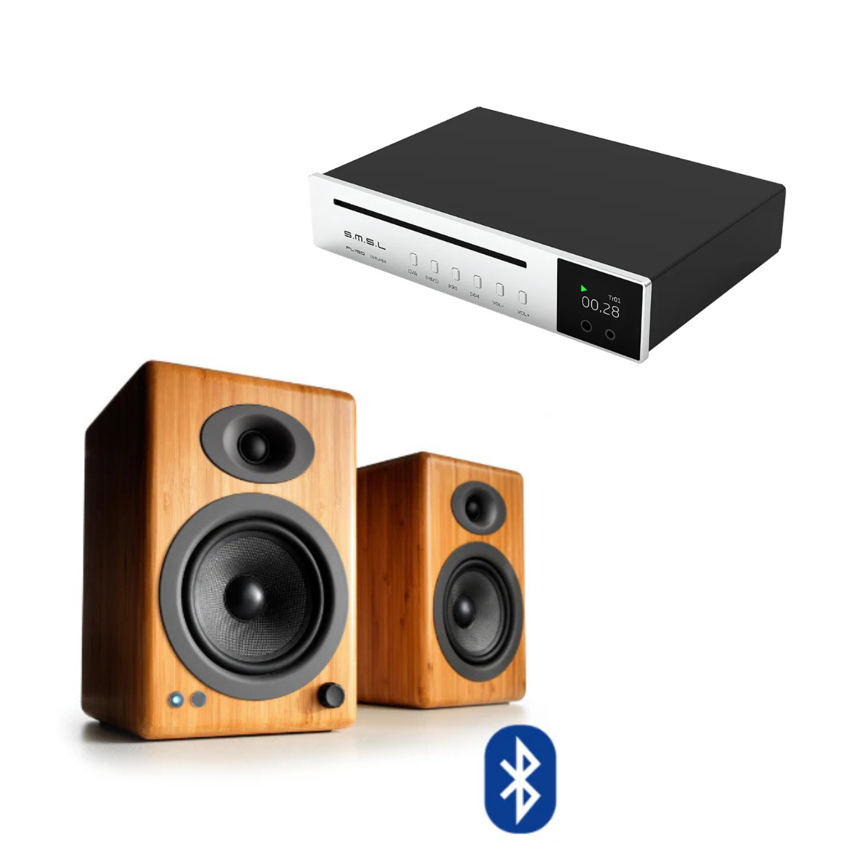 Pack Reproductor de CD PL150 + Parlantes Activos A5+ Wireless