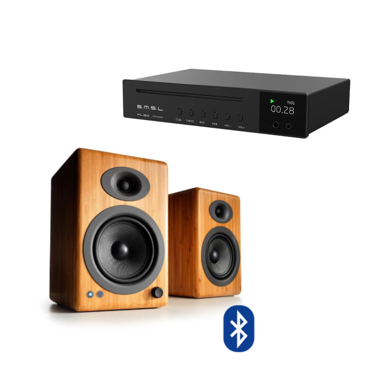 Pack Reproductor de CD PL150 + Parlantes Activos A5+ Wireless