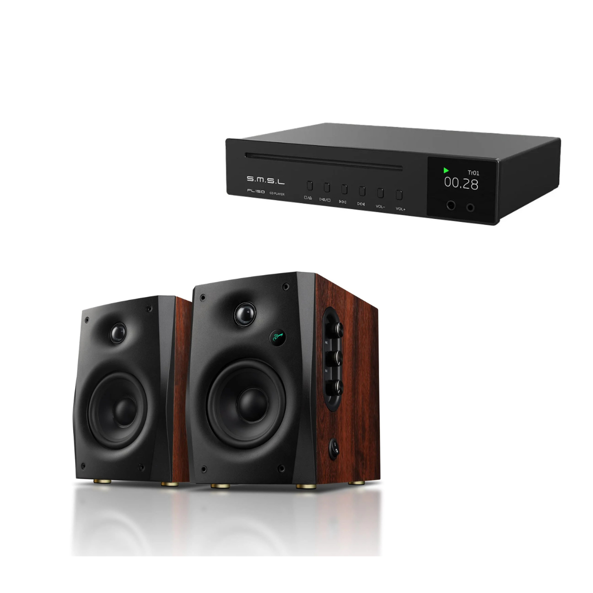 Pack Reproductor de CD PL150 + Parlantes Activos D1100 (Preventa: despachos desde el 11 de noviembre)