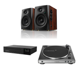 Pack Tornamesa AT-LP60X + Reproductor de CD PL150 + Parlantes Activos D1100