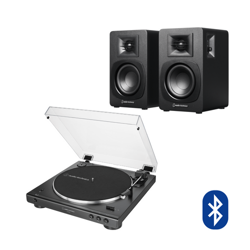 Pack tornamesa Audio-Technica AT-LP60XBT y parlantes AT-SP3X