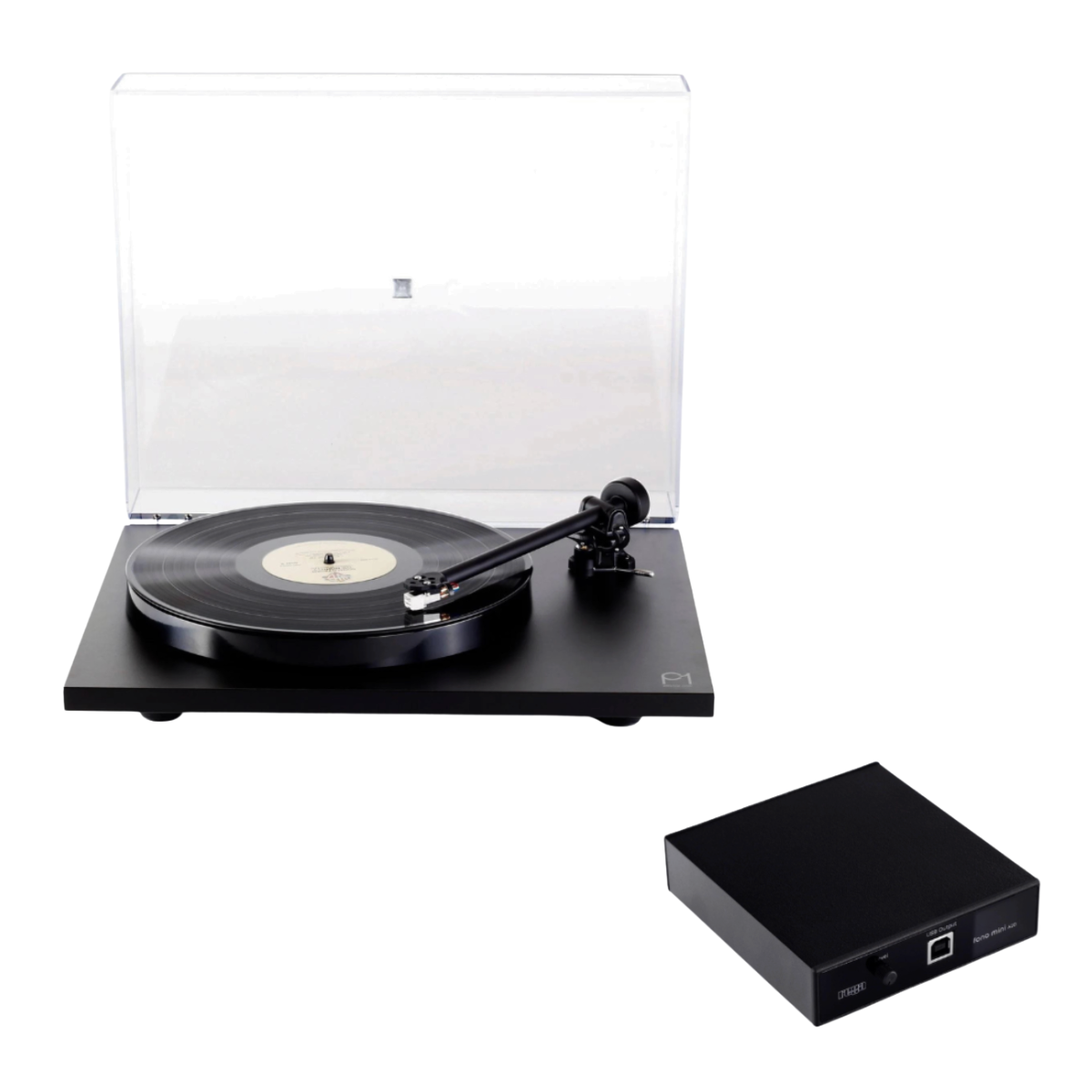 Tornamesa Rega Planar 1 negra con preamplifciador Rega Fono Mini A2d