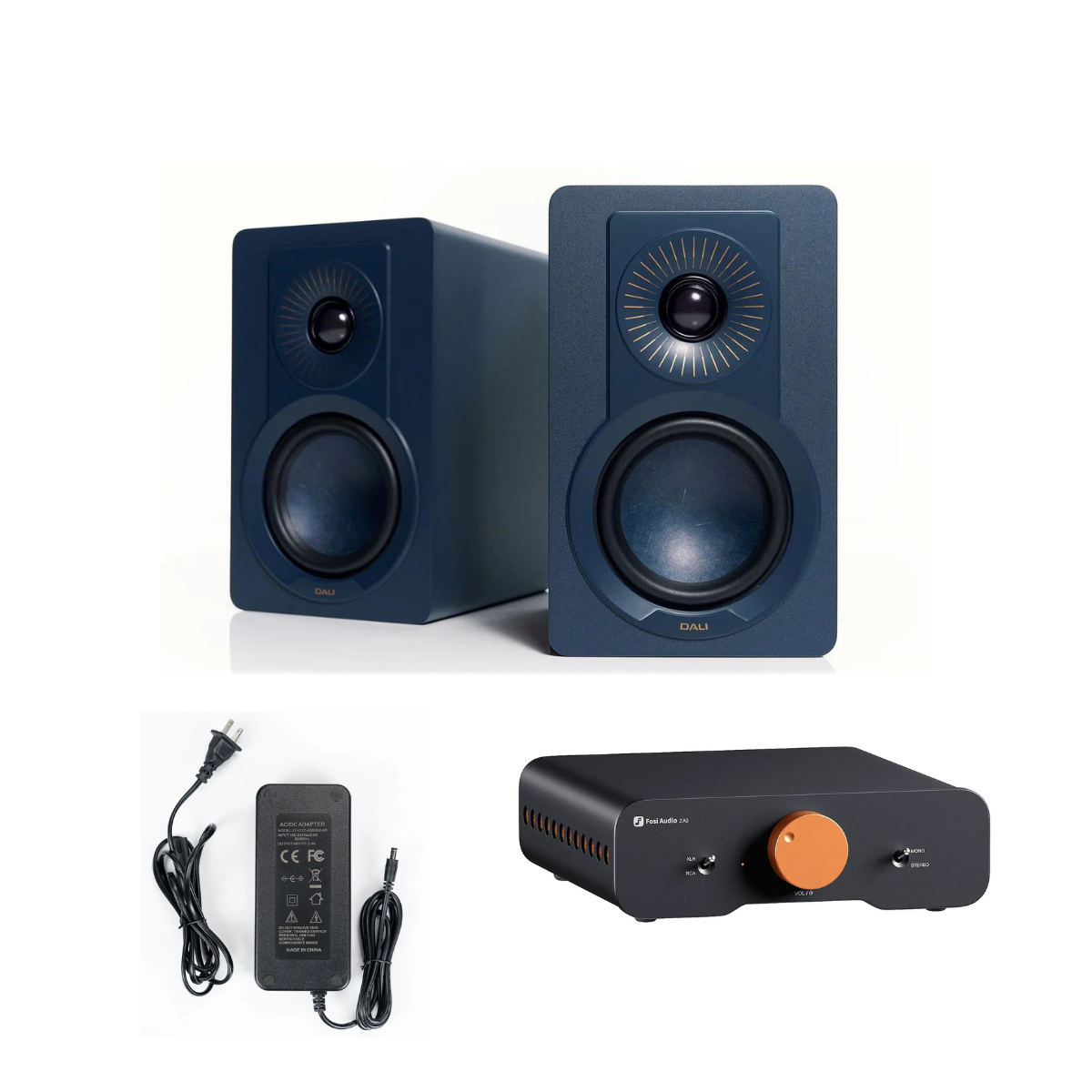 Pack Parlantes Kupid + Amplificador ZA3 + Fuente de Poder 48V