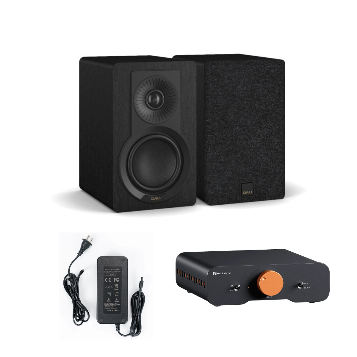 Pack Parlantes Kupid + Amplificador ZA3 + Fuente de Poder 48V