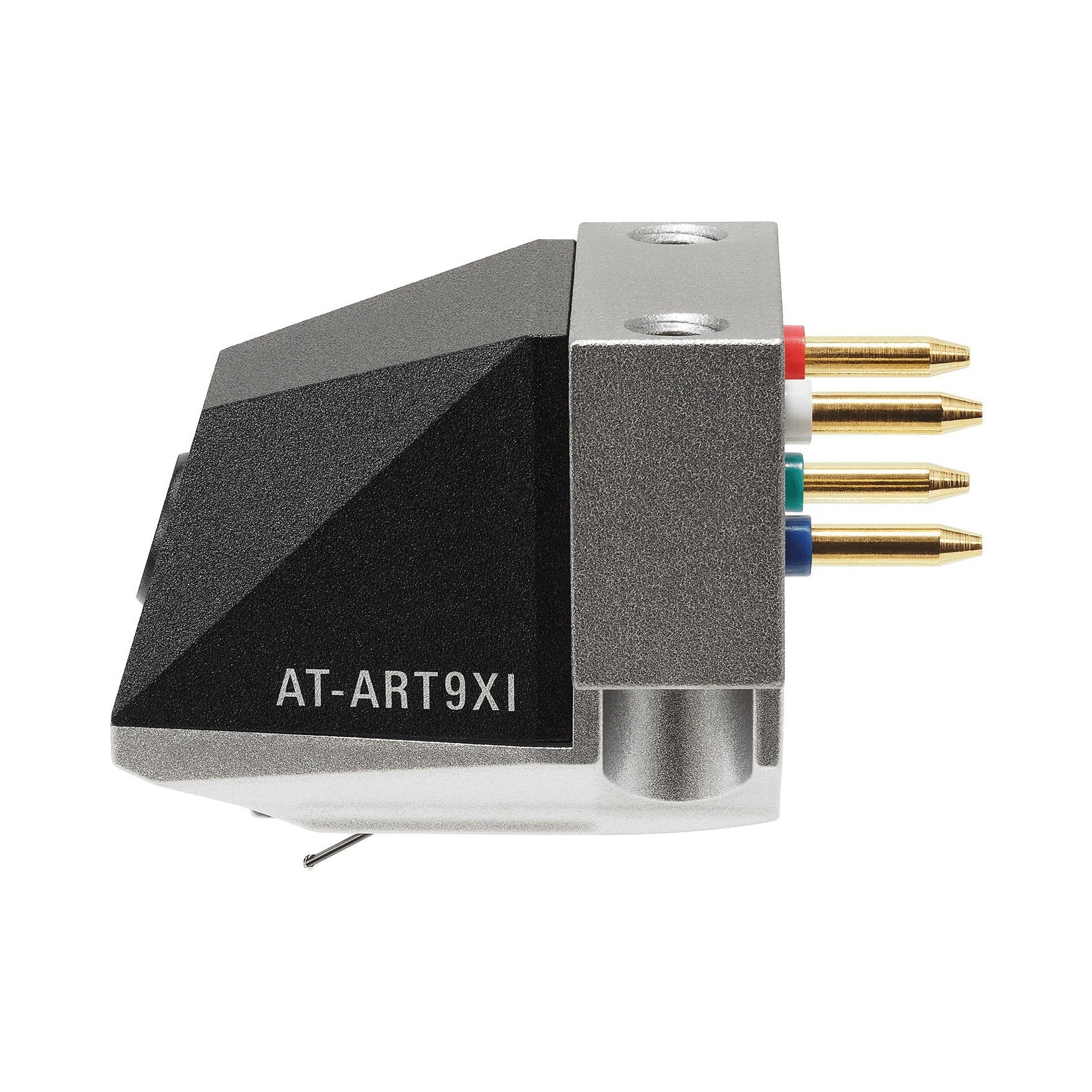 Cápsula Audio-Technica AT-ART9XI de bobina móvil con boro, otra vista sobre fondo blanco