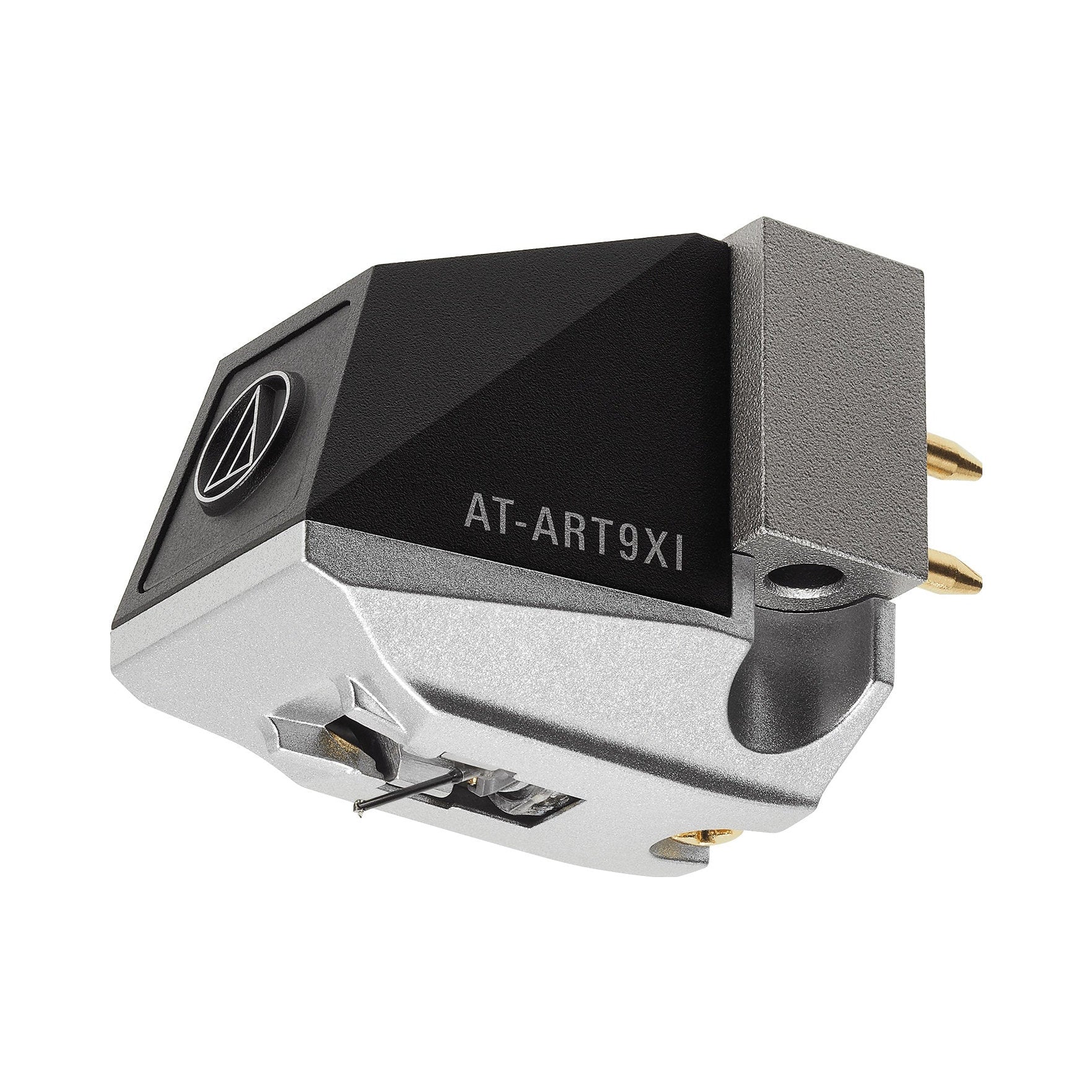 Cápsula Audio-Technica AT-ART9XI de bobina móvil con boro, vista de tres cuartos sobre fondo blanco