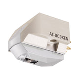 Cápsula MC AT-OC9xEN - Vista frontal con cuerpo de aluminio y aguja elíptica nude de alta precisión