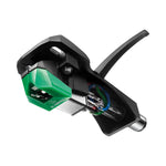 Cápsula Audio-Technica AT-VM95E/H elíptica con portacápsula, vista de tres cuartos sobre fondo blanco