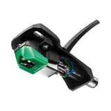 Cápsula Audio-Technica AT-VM95E/H elíptica con portacápsula, vista de tres cuartos sobre fondo blanco