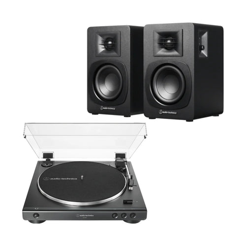 Pack tornamesa Audio-Technica AT-LP60X y parlantes AT-SP3X