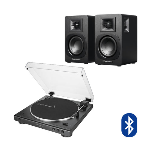 Pack tornamesa Audio-Technica AT-LP60XBT y parlantes AT-SP3X