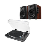Pack tornamesa AT-LP70X negra automática con parlantes D1100 DSP, sistema Hi-Fi mejorable 62W