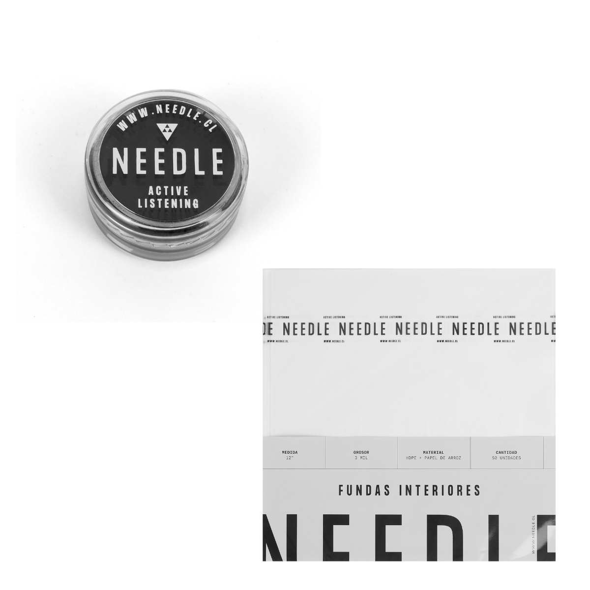 Pack Gel de limpieza Needle + Fundas interiores Needle para vinilos 12"