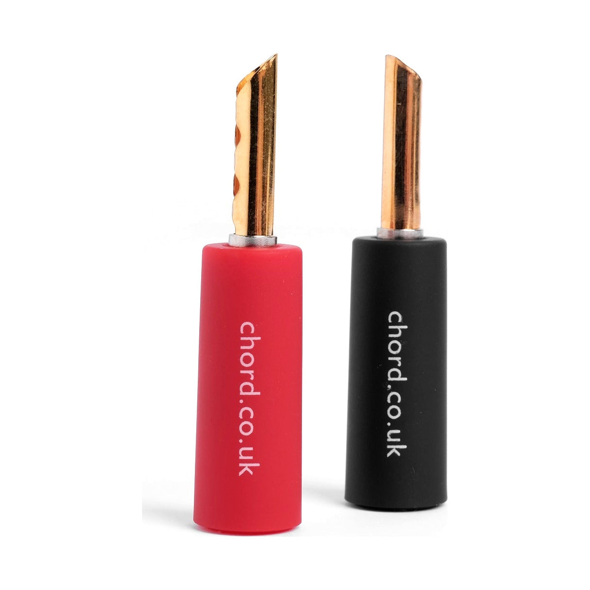Par de conectores banana Chord, 1 negro y 1 rojo