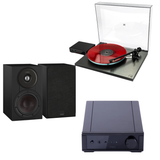Pack Tornamesa Rega Planar 3 RS + Amplificador Rega io + Parlantes DALI Sonik 1 · Black Ash