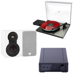 Pack Tornamesa Rega Planar 3 RS + Amplificador Rega io + Parlantes DALI Sonik 1 · Blanco
