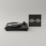 Vinilo en tornamesa minimalista