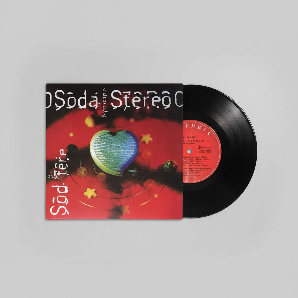 Vinilo Soda Stereo saliendo de la carátula
