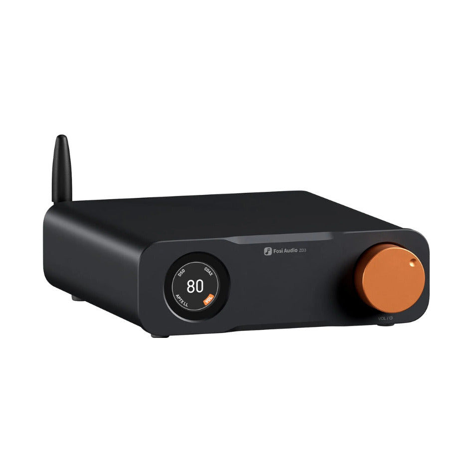 DAC y preamplificador Fosi Audio ZD3 con chip ESS ES9039Q2M, pantalla OLED circular, Bluetooth 5.0 con aptX HD y chasis de aluminio